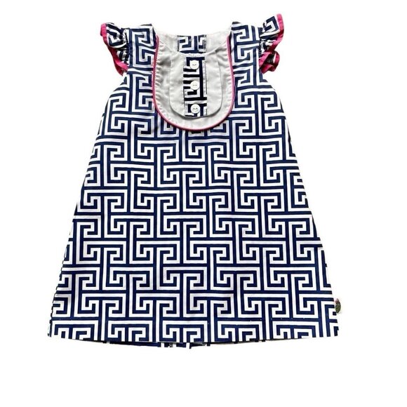Posh Pickle Toddler Girls Blue and White Dress Size 2T - Picture 1 of 7
